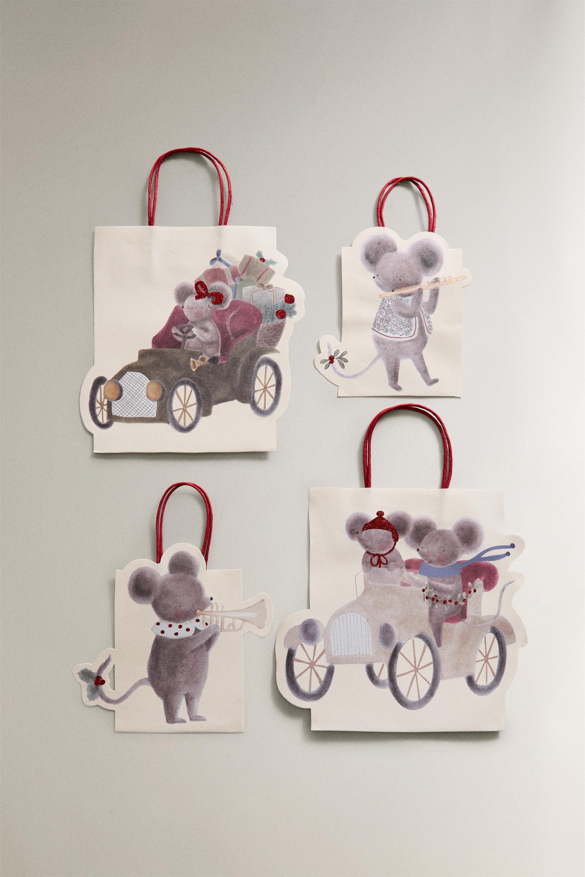 SET OF CHRISTMAS MICE GIFT BAGS (SET OF 4)